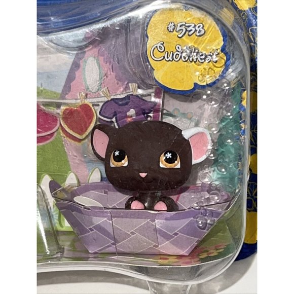 New Hasbro Littlest Pet Shop #538 Brown Mouse Cuddliest Exclusive Play Scene NIP - Picture 2 of 10